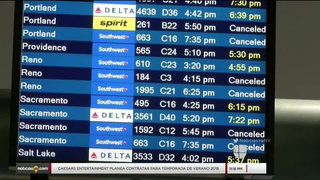 Noticias Nevada 11pm 010918 - VUELOS AFECTADOS LLUVIAS RETRASOS Y CANCELACIONES