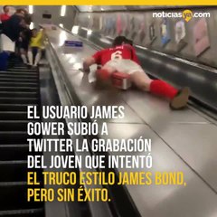 Su intento de bajar escaleras sale espectacularmente mal