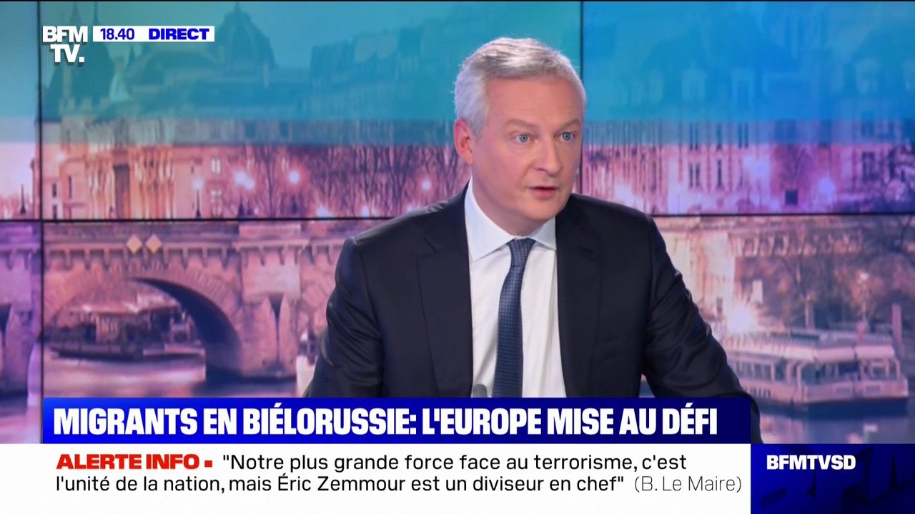 Frontière polono-biélorusse: Bruno Le Maire appelle "à des sanctions" contre Alexandre Loukachenko "qui se comporte en dictateur"