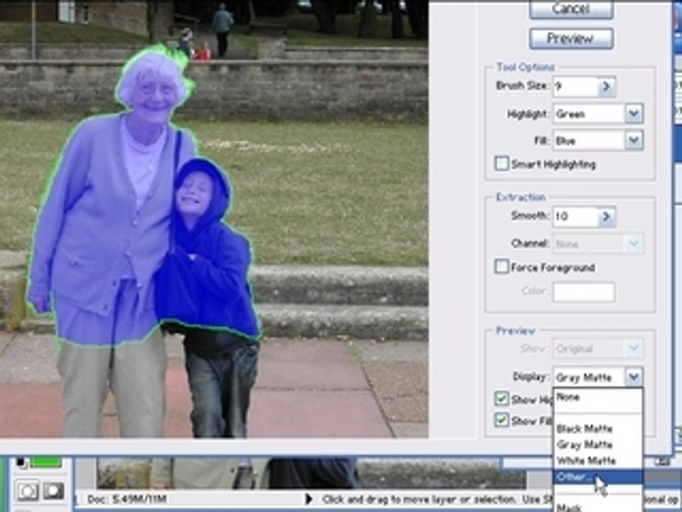 Basic Photoshop background extraction