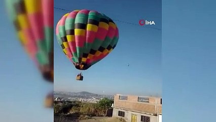 Meksika’da sıcak hava balonu eve çarptı
