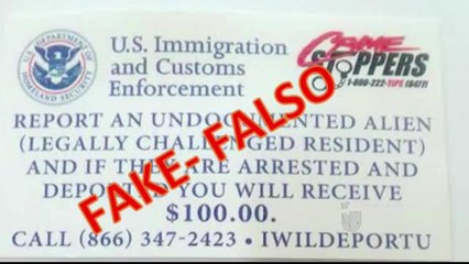 Alerta por falso anuncio ofreciendo dinero por denunciar indocumentados