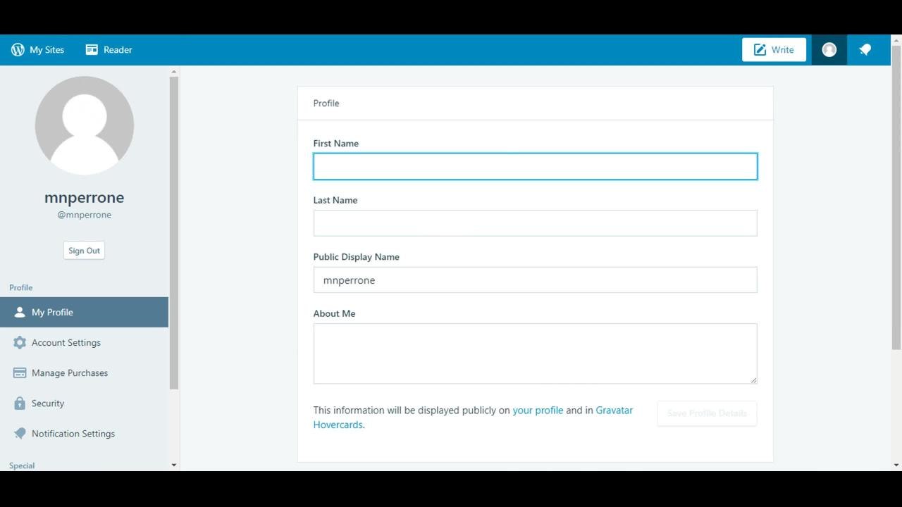 Editar avatar wordpress