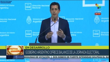 Gobierno argentino ofrece balance de la jornada electoral