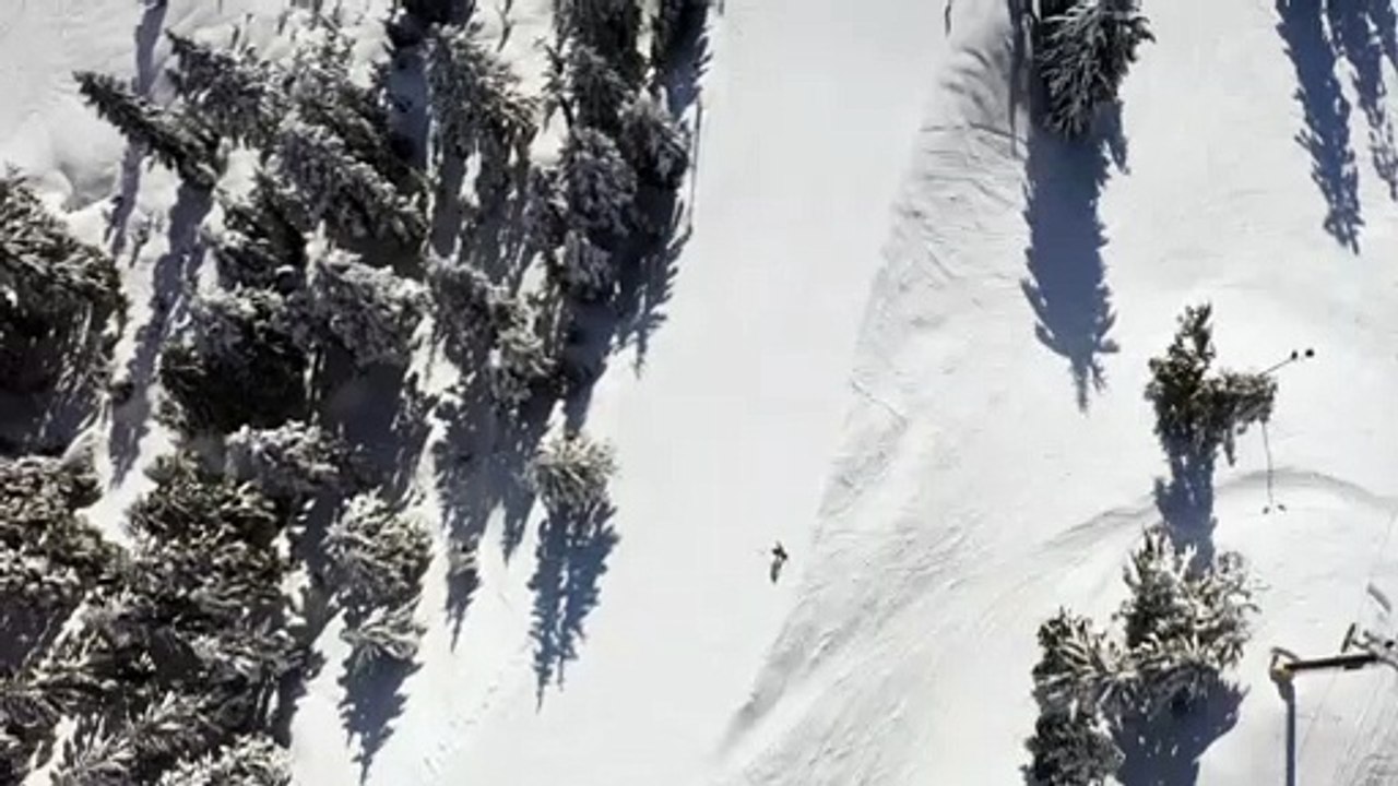 Person-practicing-snowboarding