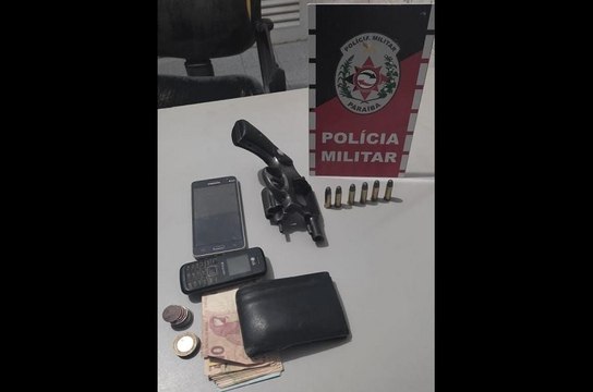 Em Pombal, homem foge ao ver guarnição da PM e é detido com revólver e munições intactas