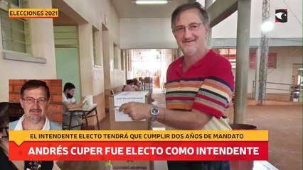 Andrés Cuper fue electo como intendente
