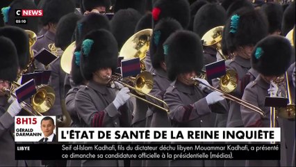 Inquiétude à Londres après une nouvelle absence hier de la reine lors d'une cérémonie officielle "en raison de son état de santé" selon le palais de Buckingham