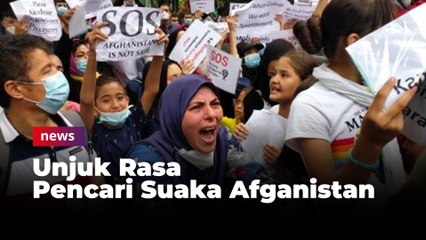 WN Palestina Sempat Berlari ke Tengah Jalan Saat Unjuk Rasa Pencari Suaka Afganistan