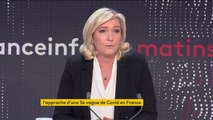 Marine Le Pen, candidate à l'élection présidentielle, répond aux questions des auditeurs de franceinfo