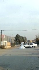Damat istedi, sürücü otomobille dakikalarca terör estirdi
