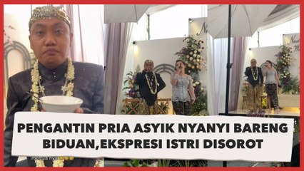 Pengantin Pria Asyik Nyanyi Bareng Biduan, Ekspresi Pasrah Sang Istri Disorot