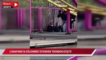 Kadıköy'de lunaparkta eğlenmek isterken trenden düşüp yaralandı