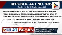 Campaign period para sa National positions, magsisimula sa Feb. 8, 2022; Mga kandidato sa eleksyon, obligadong magsumite ng SOCE, isang buwan matapos ang eleksyon