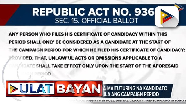 Campaign period para sa National positions, magsisimula sa Feb. 8, 2022; Mga kandidato sa eleksyon, obligadong magsumite ng SOCE, isang buwan matapos ang eleksyon