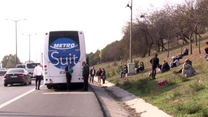 Son dakika haber: İstanbul'da yolcu otobüsünde yangın paniği: Yolcular 1.5 saat TEM'de kaldı