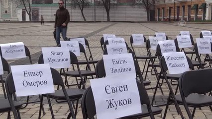 Rusya ve Kırım'daki Ukraynalı mahkümlar için "boş sandalye" eylemi düzenlendi