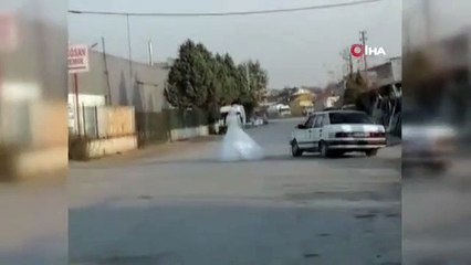 Akıllara durgunluk veren olay: Gelin ve damadın etrafında drift yaptı!