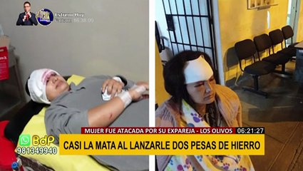 Los Olivos: mujer denuncia que expareja casi la mata lanzándole dos pesas de hierro