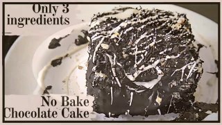 ONLY 3 INGREDIENTS No Bake Chocolate Cake _ Cake Recipe _ Simple Cake _ No Bake Cake _ Silvi Cooks