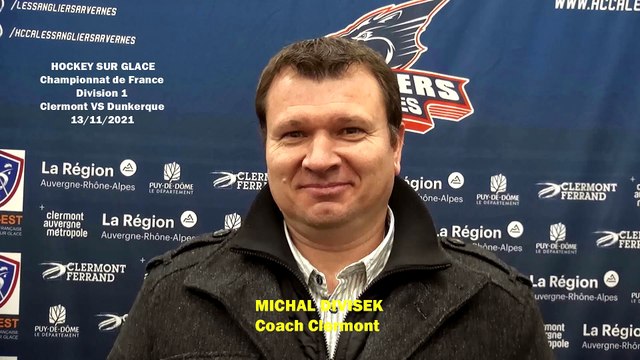 FRA - Hockey sur glace Interview de Michal Divisek, Coach des Sangliers Arvernes de Clermont-Ferrand, 13/11/2021 (D1 – J07 Saison 2021-2022 Clermont-Ferrand VS Dunkerque)