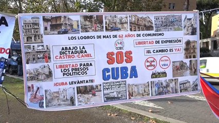 Cubanos en Italia se suman a las protestas del 15N