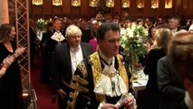 PM Boris Johnson and Lord Mayor of London arrive at Banquet