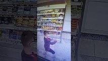 Glass Surprises Grocery Store Shopper