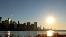 Stunning sunrise over Manhattan skyline