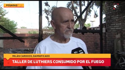 Taller de luthiers consumido por  el fuego