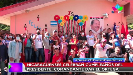Nicaragüenses celebran cumpleaños del Presidente Comandante Daniel Ortega