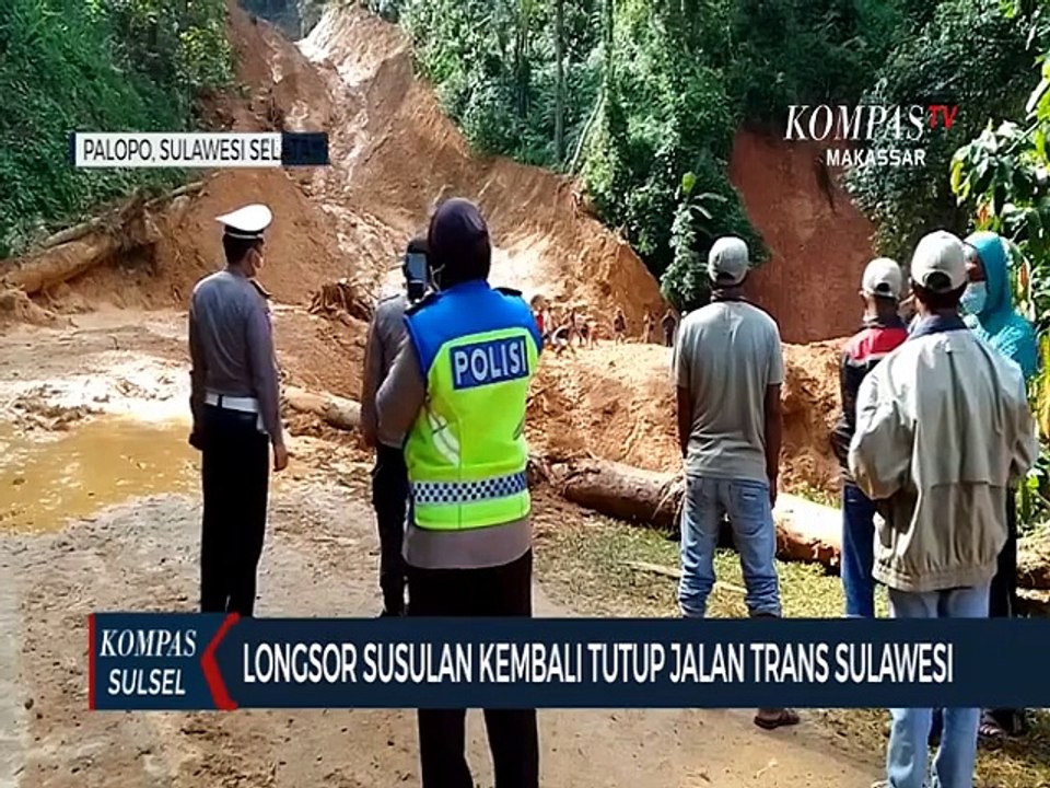 Longsor Susulan Kembali Tutup Jalan Trans Sulawesi