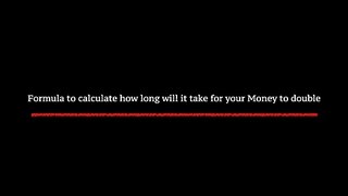 Rule of 72|Formula to calculate when your MONEY will be doubled #ruleof72 #compoundinterest