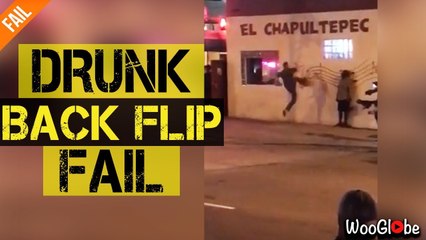 'Drunk guy's hilarious wall flip makes the crowd laugh '