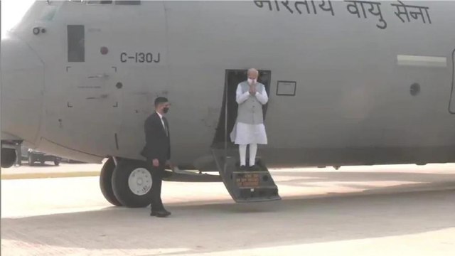 PM Modi lands in C-130J, to inaugurate Purvanchal Expressway
