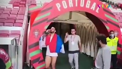 Selebrasi Konyol Striker Serbia Usai Bikin Ronaldo Nangis