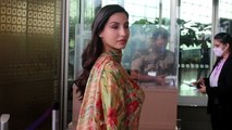 Bollywood Actress Nora Fatehi ने Airport पर दिखाया अपना Traditional Avtaar | FilmiBeat