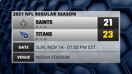 Saints @ Titans NFL Game Recap for SUN, NOV 14 - 01:00 PM EST