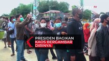 Presiden Joko Widodo Bagikan Kaos Bergambar Dirinya di Lebak