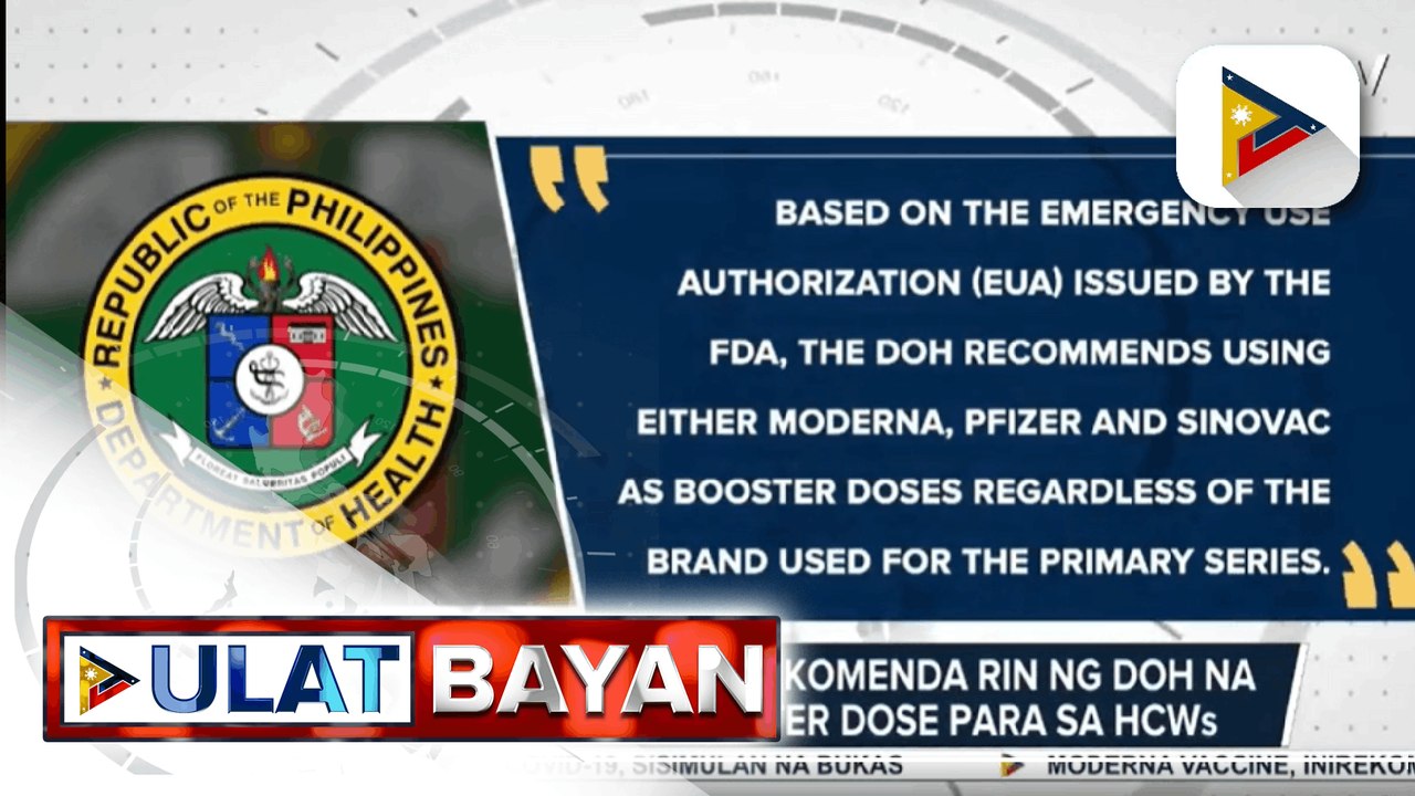 Pagtuturok ng booster shot sa fully vaccinated Healthcare Workers, sisimulan bukas; Sec. Galvez, tiniyak na may sapat na supply ng bakuna para sa pagtuturok ng booster shot