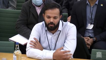 Former Yorkshire cricketer Azeem Rafiq breaks down as he details shocking racist abuse he received from colleagues