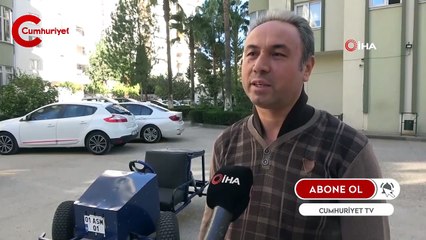 Apartman görevlisi pandemide ‘Go kart’ arabası yaptı