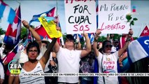 Manifestaciones en Miami en solidaridad con las protestas opositoras de Cuba