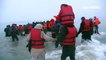 Dozens of migrants head to UK in inflatable boat