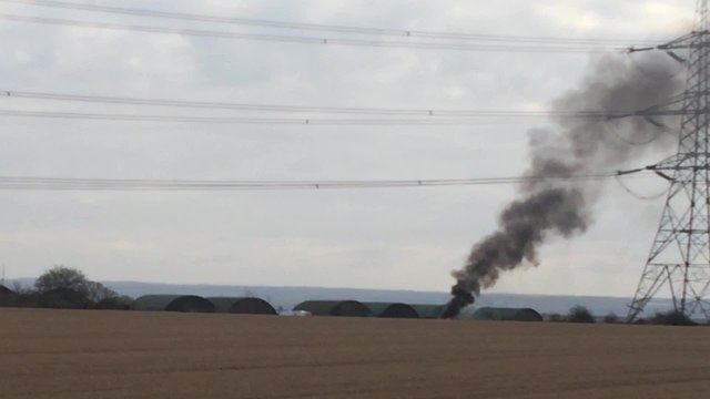 EXCLUSIVE footage: Microlight plane bursts into flames
