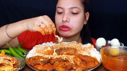 AsmrEating Spicy Rohu Fish Curry, Rice, Omelette, Rasgulla, Gulab jamun   Fish Curry With Rice Mukbang | Foodie JD
