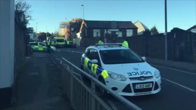 Serious crash between car and motorcycle closes road