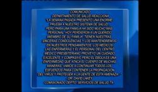 El Depto. de Salud ofreció sus condolencias por la muerte de Duncan