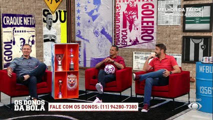 Télécharger la video: Garotinho, se liga nessa aposta... Craque Neto disse que aposta o salário dele contra Velloso, Souza e Jorge Nicola, na vitória do Corinthians sobre o Flamengo! Quem leva???#OsDonosDaBola