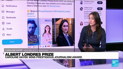 The 2021 Albert-Londres prize for the written press goes to journalist Caroline Hayek